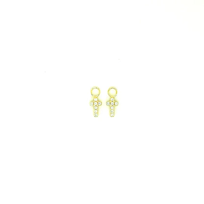FUSE by Roset - Madge 10K Gold Cross Diamond Earring Charms