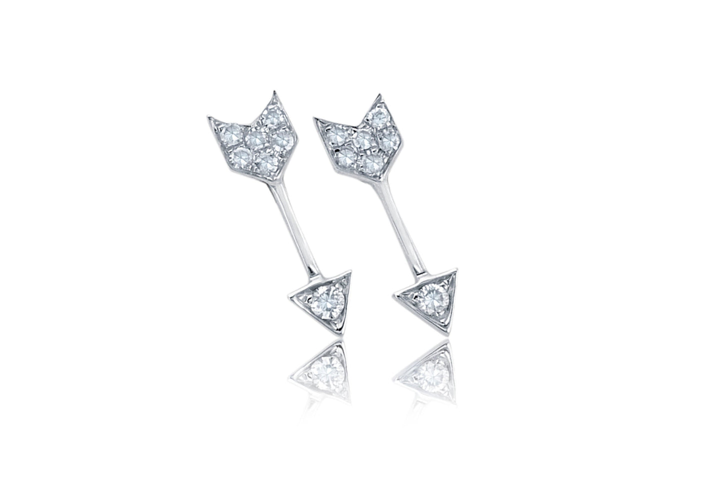 EF Collection - 14K Diamond Mini Single Arrow Stud Earring