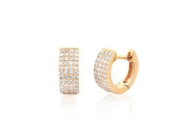 EF Collection - 14K Gold Diamond Mini Huggie Earrings