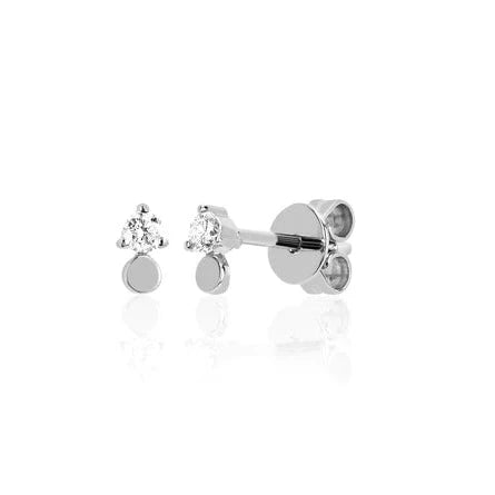 Triple Prong Set Diamond Stud Earring — EF Collection®