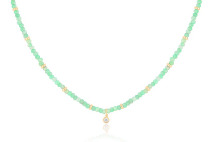 EF Collection - 14K Emerald Birthstone Necklace - Gold Rondelles