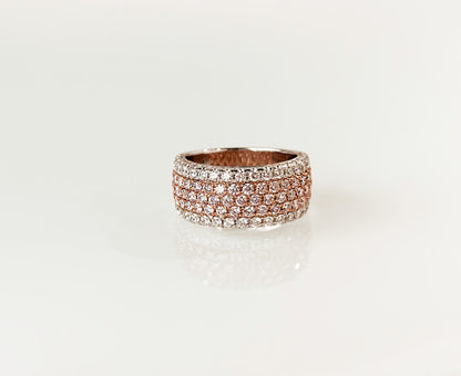 ROSET Opulence Five Row Pink & White Diamond Ring