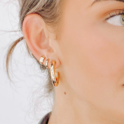 Roset Gold Label Maxum 5x30mm Open Hoop Earrings