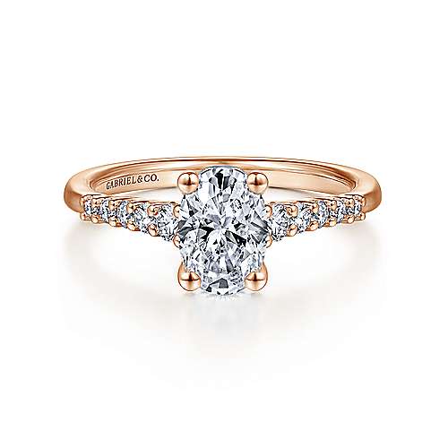 Gabriel "Reed" 14K Rose Gold Oval Diamond Engagement Ring