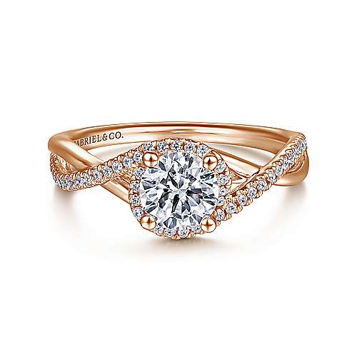 Gabriel "Courtney" 14K Round Diamond Engagement Ring