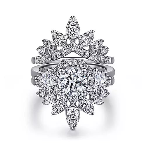 Gabriel & Co. - 14K White Gold Chevron Diamond Ring Enhancer AN15837M