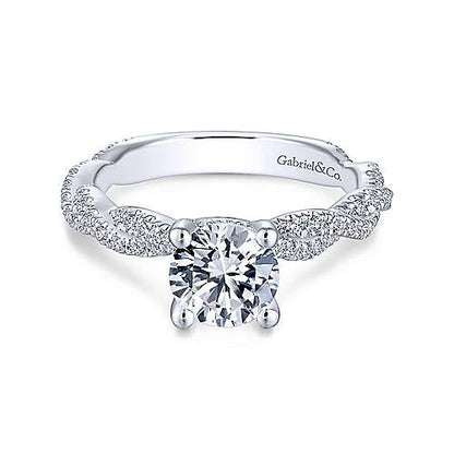Gabriel "Nia" 14K White Gold Round Diamond Engagement Ring