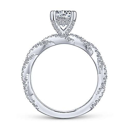 Gabriel "Nia" 14K White Gold Round Diamond Engagement Ring