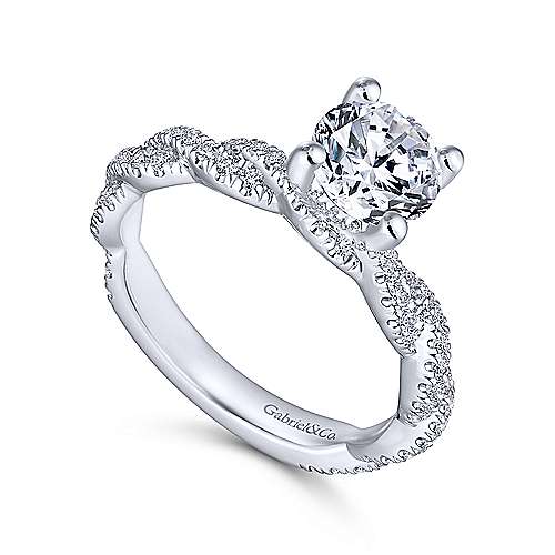 Gabriel "Nia" 14K White Gold Round Diamond Engagement Ring