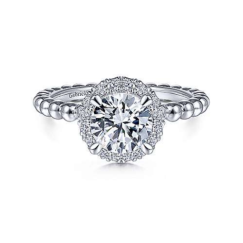 Gabriel "Pamina" 14K Round Halo Diamond Engagement Ring