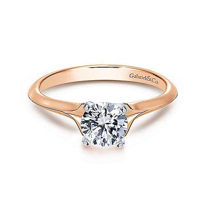 Gabriel "Ellis" 14K Rose Gold Solitaire Engagement Ring