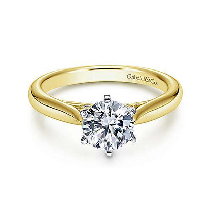 Gabriel "Cassie" 14K Round Diamond Engagement Ring