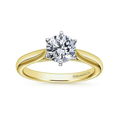 Gabriel "Cassie" 14K Round Diamond Engagement Ring