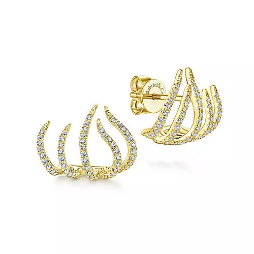 Phoenix 14K Yellow Gold and Diamonds Earrings by Gabriel & Co.