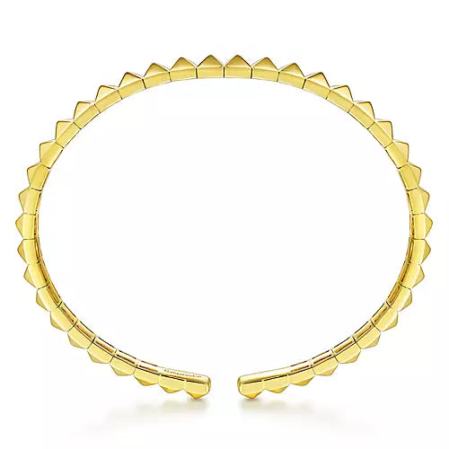 14k Yellow Gold Grommet Open Cuff Bracelet