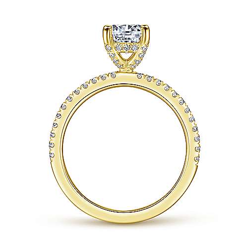 Gabriel "Serenity" 14K Yellow Gold Round Diamond Engagement Ring