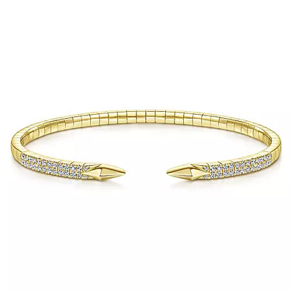 "Serpentine"  Split Cuff Diamond Bracelet 14K Yellow Gold by Gabriel & Co.