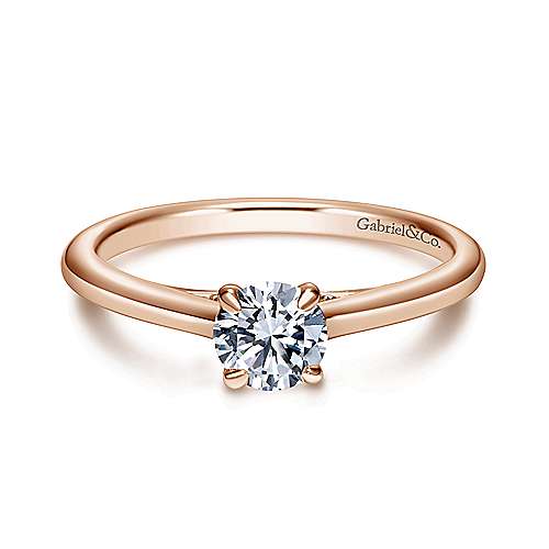 Gabriel "Valerie" 14K Round Diamond Engagement Ring