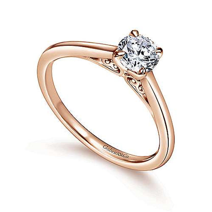 Gabriel "Valerie" 14K Round Diamond Engagement Ring