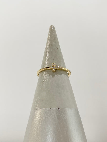 Roset 14K Gold Diamond Cross Knuckle Ring