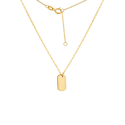 Roset Gold Label Micro "Dog Tag" Engravable Necklace