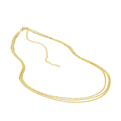 Roset Gold Label "Valley" Triple Strand Valentino Flat Necklace