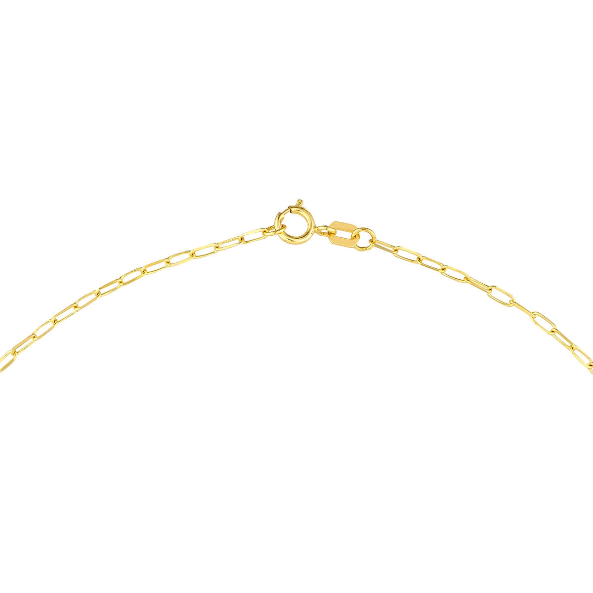 Roset Gold Label Mini Sideways Cross Paper Clip Chain Necklace