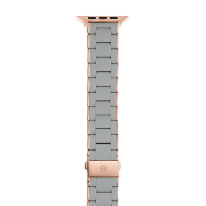 MICHELE - Grey and Pink Gold-Tone Silicone-Wrapped Bracelet Band for Apple Watch®