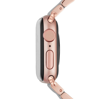 MICHELE - Grey and Pink Gold-Tone Silicone-Wrapped Bracelet Band for Apple Watch®