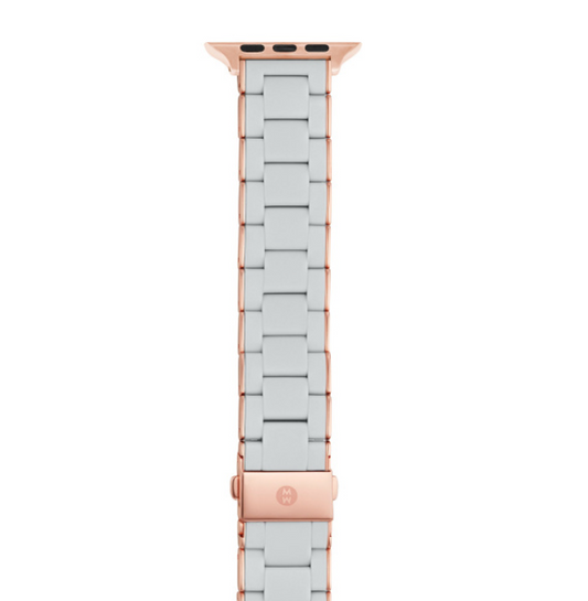MICHELE - Light Grey and Pink-Tone Silicone-Wrapped Bracelet Band for Apple Watch®