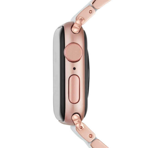 MICHELE - Light Grey and Pink-Tone Silicone-Wrapped Bracelet Band for Apple Watch®