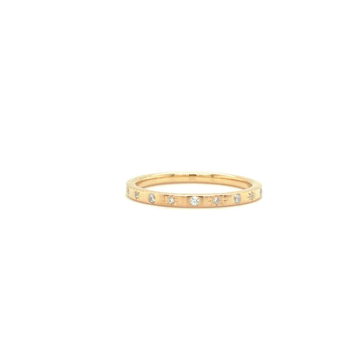 FUSE by Roset - Denae 10K Gold Cosmo Band Diamond Ring - Size 6.5