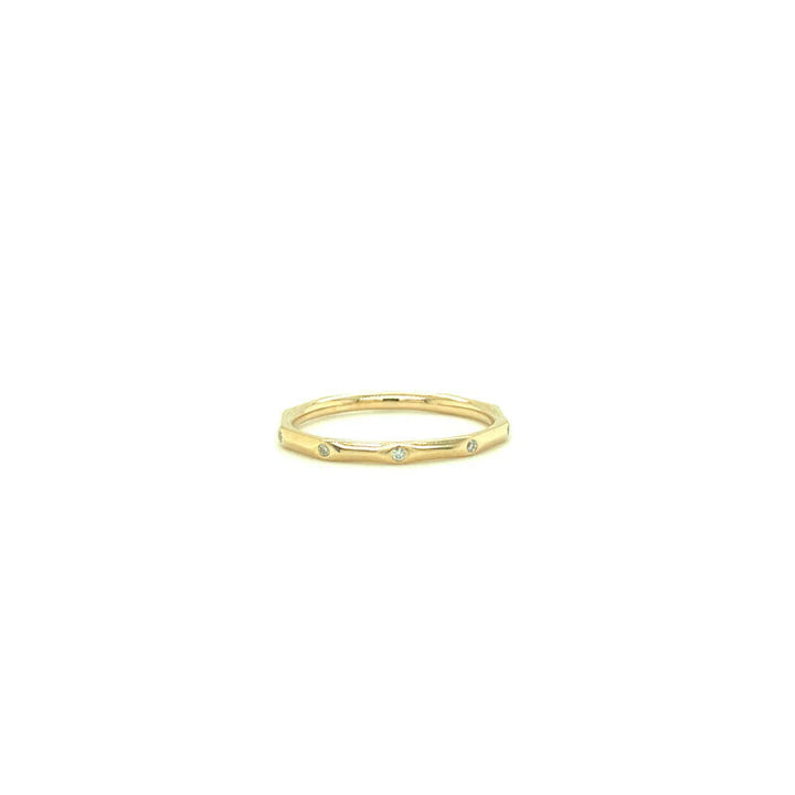 FUSE by Roset - Beth 10K Gold Enneagon Ring starred with Diamonds
