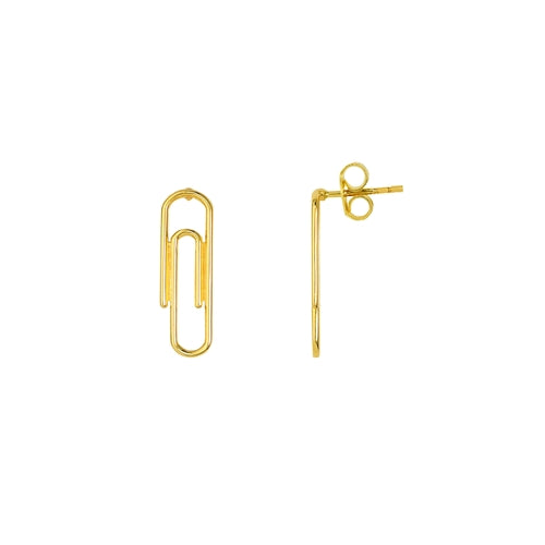 Roset Gold Label "Savvey" 14K Gold Paper Clip Earrings