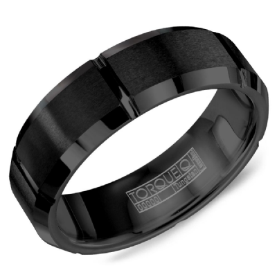 Crown Ring Tungsten Carbide -  Men's Wedding Band TU-0001
