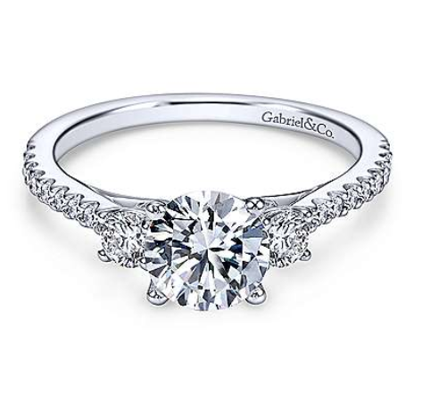 Gabriel Chantal Three Stone Diamond Engagement Ring