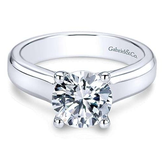 Gabriel Round Diamond Engagement Ring 9428w4