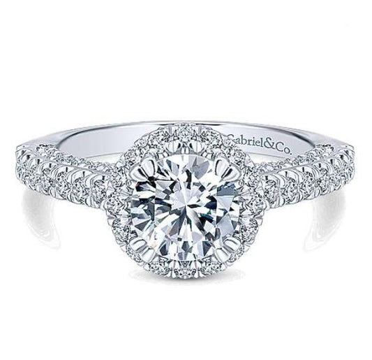 Gabriel Round Halo Diamond Engagement Ring 12950R5