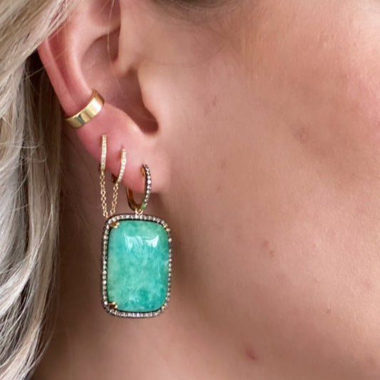 Chromatic Collection by Roset 14K Gold Amazonite Earrings