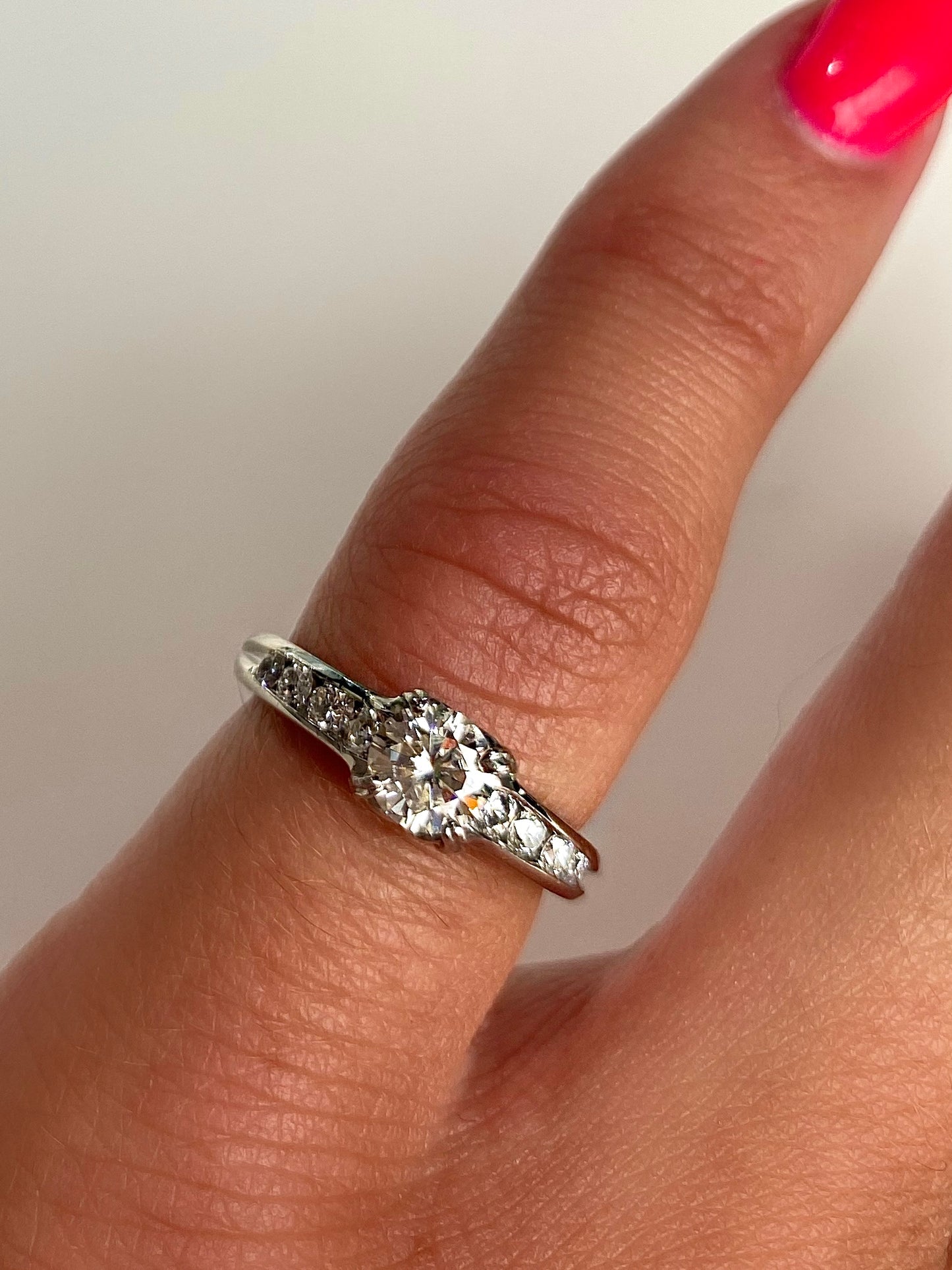 Roset Platinum Moissanite Engagement Ring