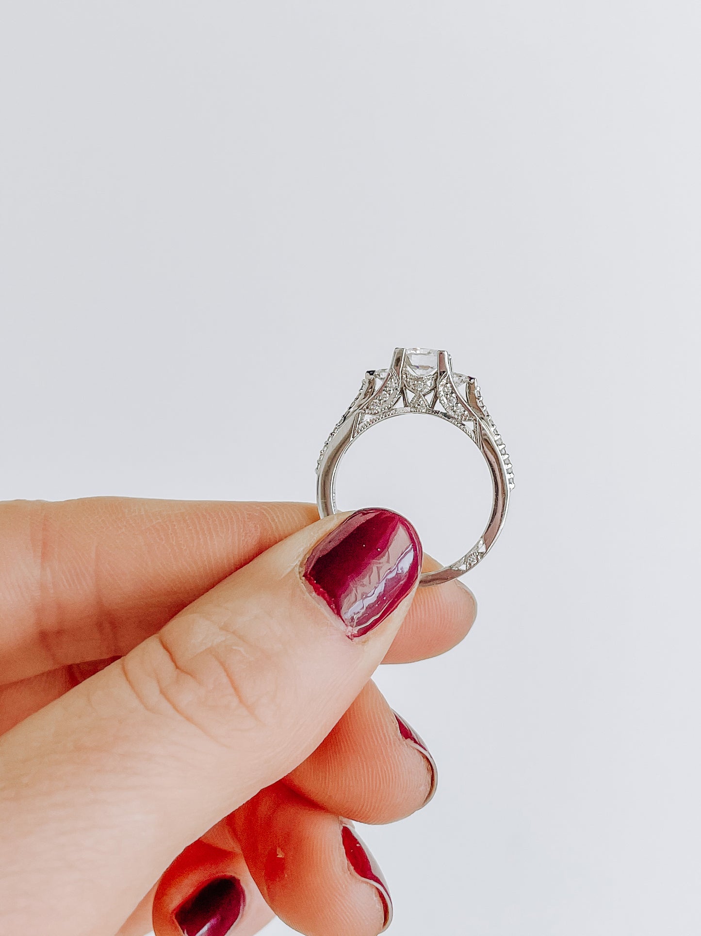Tacori Platinum Three Stone Engagement Ring