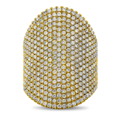 ROSET Opulence White Diamond Pave Shield Ring in 14K Yellow Gold