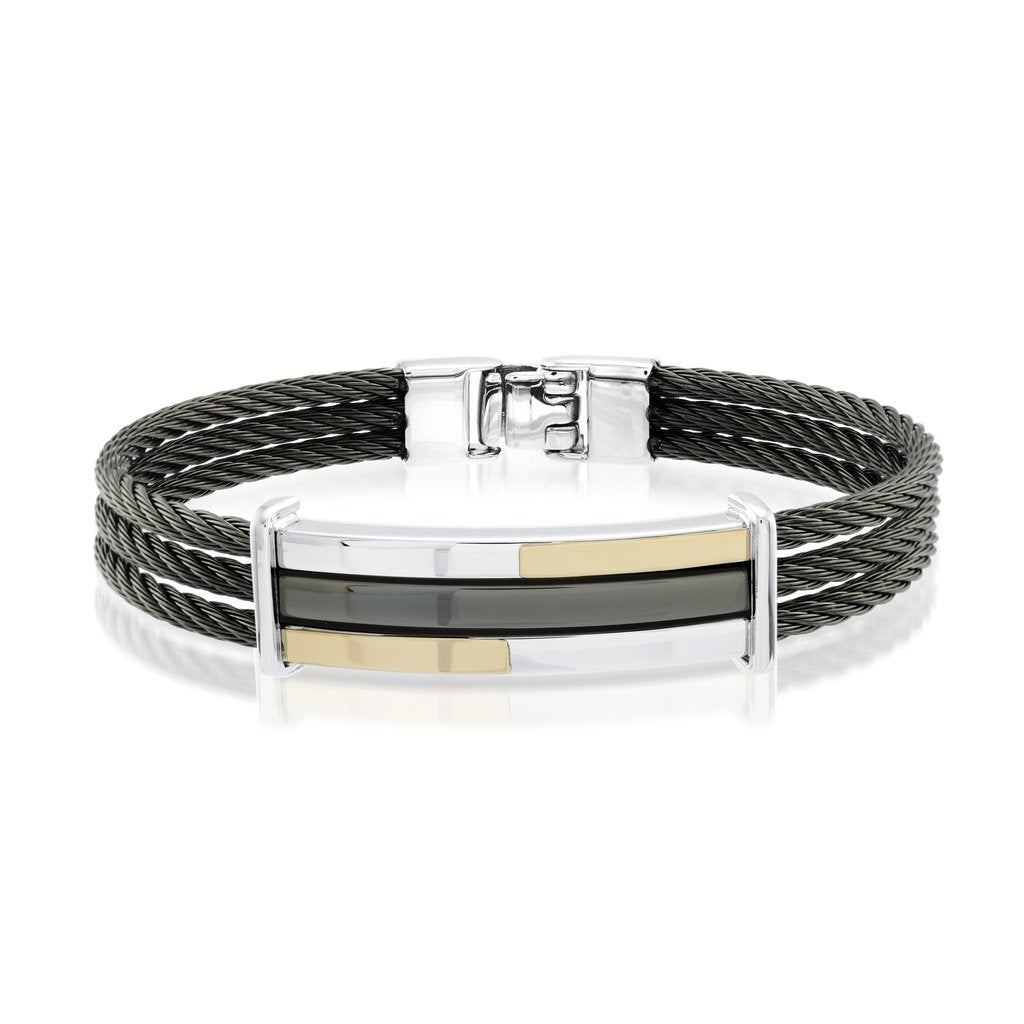 Italgem Black Ruki Cable Bracelet SMBG39